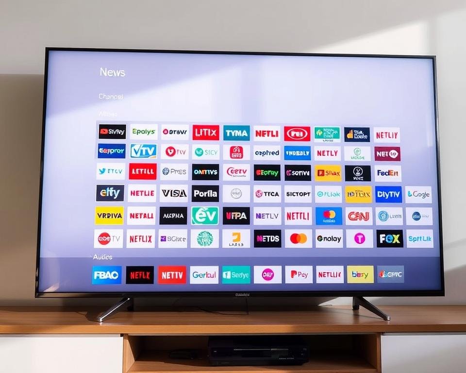 A comprehensive channel lineup for a premium IPTV service, displayed on a sleek, modern TV screen. The screen shows a grid of channel logos, arranged in neat rows and columns, with a clean and minimalist user interface. The channels cover a wide range of genres, including news, sports, movies, entertainment, and more, catering to diverse viewing preferences. The lighting is soft and natural, creating a warm and inviting atmosphere. The camera angle is slightly elevated, providing a clear and unobstructed view of the TV screen and the channel lineup. The overall composition and styling convey a sense of professionalism, quality, and attention to detail, reflecting the high-end nature of the IPTV service. A comprehensive channel lineup for a premium IPTV service, displayed on a sleek, modern TV screen. The screen shows a grid of channel logos, arranged in neat rows and columns, with a clean and minimalist user interface. The channels cover a wide range of genres, including news, sports, movies, entertainment, and more, catering to diverse viewing preferences. The lighting is soft and natural, creating a warm and inviting atmosphere. The camera angle is slightly elevated, providing a clear and unobstructed view of the TV screen and the channel lineup. The overall composition and styling convey a sense of professionalism, quality, and attention to detail, reflecting the high-end nature of the IPTV service.