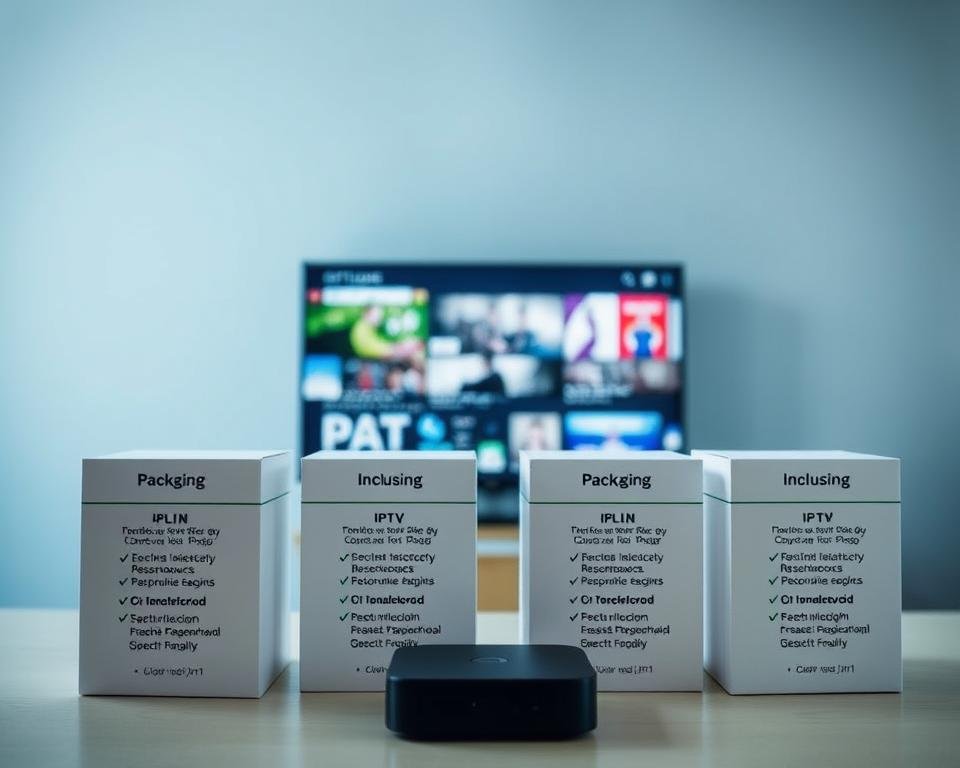 A modern, clean and informative visual representation of various IPTV subscription plans offered in the USA. The foreground features neatly organized boxes detailing different plan options, package inclusions, and pricing structures. The middle ground showcases a sleek device, such as a streaming box or mobile device, prominently displaying the IPTV interface. The background has a subtle gradient or texture conveying a sense of professionalism and reliability. The lighting is soft and even, creating a welcoming and approachable atmosphere. The overall composition is balanced, with the key elements clearly highlighted to provide a clear understanding of the IPTV subscription offerings. A modern, clean and informative visual representation of various IPTV subscription plans offered in the USA. The foreground features neatly organized boxes detailing different plan options, package inclusions, and pricing structures. The middle ground showcases a sleek device, such as a streaming box or mobile device, prominently displaying the IPTV interface. The background has a subtle gradient or texture conveying a sense of professionalism and reliability. The lighting is soft and even, creating a welcoming and approachable atmosphere. The overall composition is balanced, with the key elements clearly highlighted to provide a clear understanding of the IPTV subscription offerings.