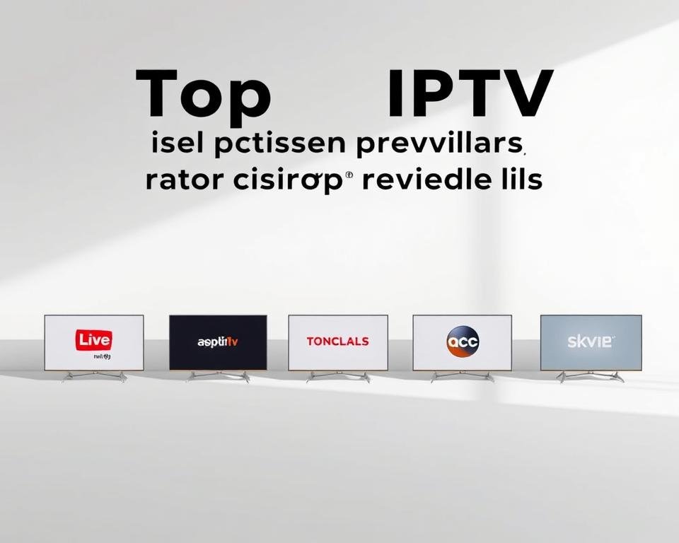 A sleek, minimalist product showcase of the top IPTV service providers for USA smart TVs. Set against a clean, white backdrop, the scene features a row of modern, low-profile smart TV devices in various colors, each prominently displaying a distinct service provider logo. The devices are arranged in an orderly, visually appealing manner, casting subtle shadows that add depth and dimension. Soft, diffused lighting illuminates the scene, creating a sense of sophistication and professionalism. The overall composition conveys a sense of authority, quality, and the leading IPTV options available to USA consumers. A sleek, minimalist product showcase of the top IPTV service providers for USA smart TVs. Set against a clean, white backdrop, the scene features a row of modern, low-profile smart TV devices in various colors, each prominently displaying a distinct service provider logo. The devices are arranged in an orderly, visually appealing manner, casting subtle shadows that add depth and dimension. Soft, diffused lighting illuminates the scene, creating a sense of sophistication and professionalism. The overall composition conveys a sense of authority, quality, and the leading IPTV options available to USA consumers.