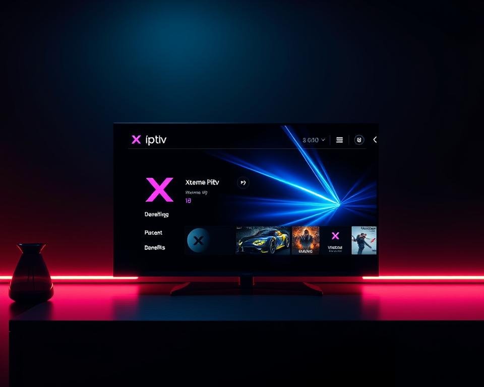 A sleek, modern IPTV interface against a dark, moody background, showcasing the Xtreme HD IPTV USA free trial offering. Vibrant, high-definition graphics with a clean, minimalist design highlight the key features and benefits. Subtle neon accents and a hint of futuristic ambiance create an alluring, premium aesthetic. Crisp, cinematic lighting emphasizes the depth and clarity of the on-screen content, drawing the viewer's attention to the seamless streaming experience. The overall composition exudes a sense of exclusivity and technological sophistication, inviting the audience to explore the Xtreme HD IPTV USA free trial.