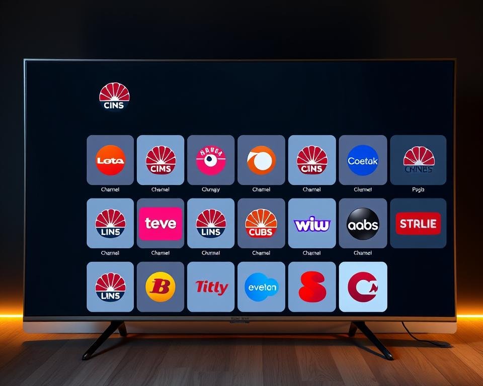 A sleek, modern IPTV user interface showcasing a grid of vibrant US channel logos against a dark, minimalist background. The layout is clean and intuitive, with smooth transitions and a responsive, touch-friendly design. Subtle ambient lighting casts a warm glow, creating a cozy, living room atmosphere. The interface seamlessly blends form and function, prioritizing easy navigation and a visually striking aesthetic that complements the content. High-resolution channel icons are displayed with crisp detail, inviting the user to explore the robust selection of USA programming. A sleek, modern IPTV user interface showcasing a grid of vibrant US channel logos against a dark, minimalist background. The layout is clean and intuitive, with smooth transitions and a responsive, touch-friendly design. Subtle ambient lighting casts a warm glow, creating a cozy, living room atmosphere. The interface seamlessly blends form and function, prioritizing easy navigation and a visually striking aesthetic that complements the content. High-resolution channel icons are displayed with crisp detail, inviting the user to explore the robust selection of USA programming.