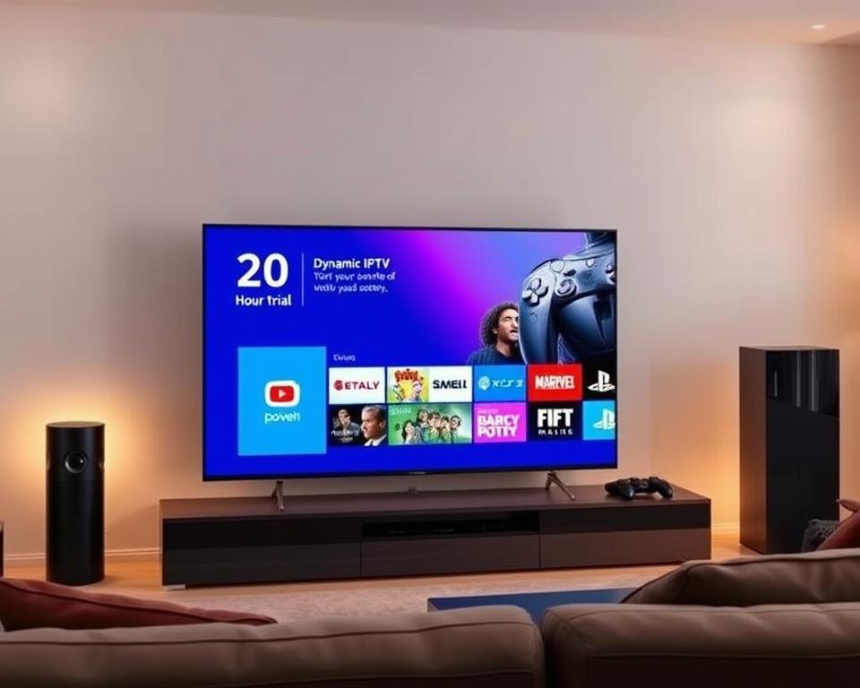 A sleek, modern living room with a large TV screen displaying a dynamic IPTV interface. The screen showcases a 24-hour trial offer for a premium USA IPTV service, featuring a clean and intuitive design. The room is well-lit, with soft, warm lighting creating a cozy atmosphere. A high-end entertainment system, including a smart speaker and gaming console, is visible in the background, hinting at the advanced capabilities of the IPTV service. The image conveys a sense of convenience, accessibility, and the potential to unlock a vast library of content with just a 24-hour trial. A sleek, modern living room with a large TV screen displaying a dynamic IPTV interface. The screen showcases a 24-hour trial offer for a premium USA IPTV service, featuring a clean and intuitive design. The room is well-lit, with soft, warm lighting creating a cozy atmosphere. A high-end entertainment system, including a smart speaker and gaming console, is visible in the background, hinting at the advanced capabilities of the IPTV service. The image conveys a sense of convenience, accessibility, and the potential to unlock a vast library of content with just a 24-hour trial.