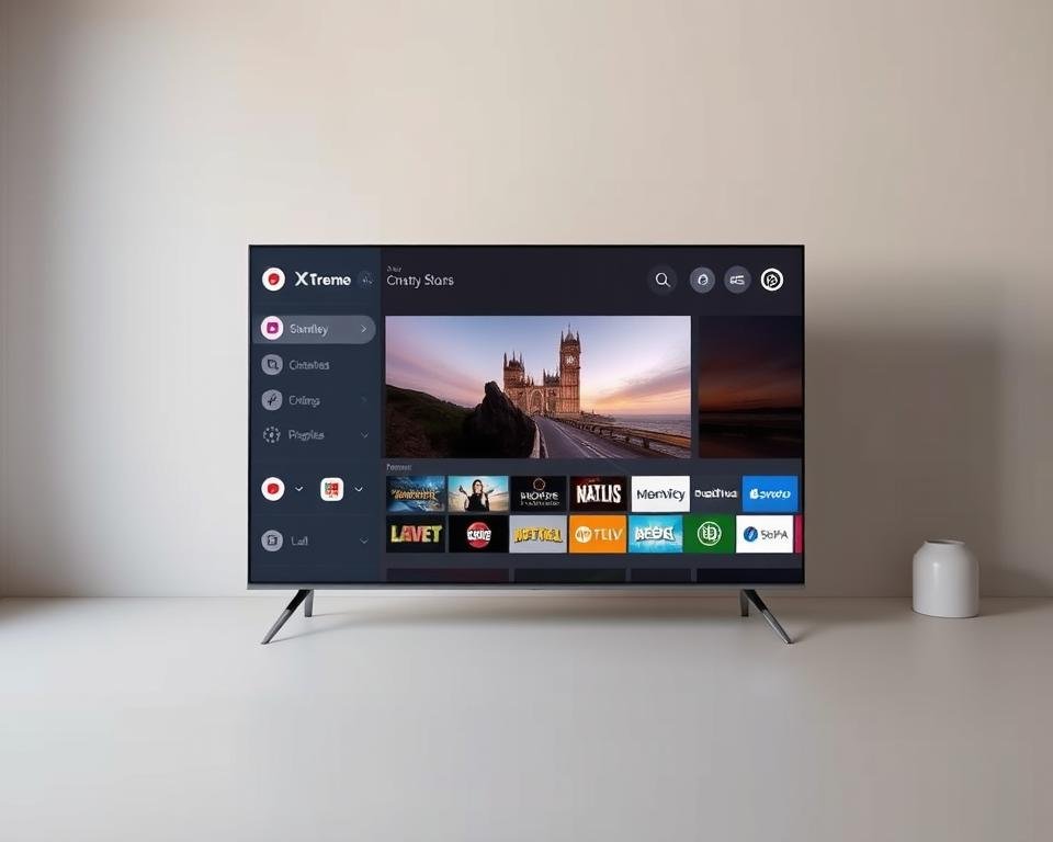 A sleek, modern user interface for Xtreme HD IPTV, designed with a focus on intuitive navigation and a seamless viewing experience. The foreground displays a clean, minimalist layout with crisp iconography and intuitive menu options, allowing users to effortlessly browse and select their favorite live TV channels, on-demand content, and streaming services. The middle ground showcases a high-definition, widescreen preview of the currently selected channel, showcasing the platform's exceptional visual quality. The background features a soft, gradient-based color scheme that complements the interface's sophisticated aesthetic, creating a visually pleasing and immersive environment. Soft, directional lighting illuminates the scene, accentuating the interface's depth and adding a sense of depth and dimensionality. The overall mood is one of sleek, modern elegance, inviting users to enjoy a premium IPTV experience. A sleek, modern user interface for Xtreme HD IPTV, designed with a focus on intuitive navigation and a seamless viewing experience. The foreground displays a clean, minimalist layout with crisp iconography and intuitive menu options, allowing users to effortlessly browse and select their favorite live TV channels, on-demand content, and streaming services. The middle ground showcases a high-definition, widescreen preview of the currently selected channel, showcasing the platform's exceptional visual quality. The background features a soft, gradient-based color scheme that complements the interface's sophisticated aesthetic, creating a visually pleasing and immersive environment. Soft, directional lighting illuminates the scene, accentuating the interface's depth and adding a sense of depth and dimensionality. The overall mood is one of sleek, modern elegance, inviting users to enjoy a premium IPTV experience.