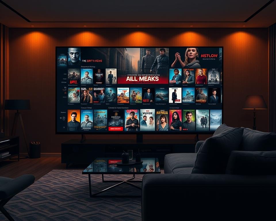 A sophisticated, ultramodern IPTV interface showcasing a vast selection of movies and TV series, creating an immersive entertainment experience for USA viewers. The sleek, minimalist design features high-resolution movie posters and series thumbnails, displayed against a backdrop of a dimly lit, stylish living room setting. Warm, ambient lighting casts a cozy glow, while a plush, comfortable sofa invites viewers to sit back and enjoy unparalleled streaming quality. The interface is intuitively designed, with intuitive navigation and personalized recommendations, catering to the diverse tastes of US-based entertainment enthusiasts. A sophisticated, ultramodern IPTV interface showcasing a vast selection of movies and TV series, creating an immersive entertainment experience for USA viewers. The sleek, minimalist design features high-resolution movie posters and series thumbnails, displayed against a backdrop of a dimly lit, stylish living room setting. Warm, ambient lighting casts a cozy glow, while a plush, comfortable sofa invites viewers to sit back and enjoy unparalleled streaming quality. The interface is intuitively designed, with intuitive navigation and personalized recommendations, catering to the diverse tastes of US-based entertainment enthusiasts.