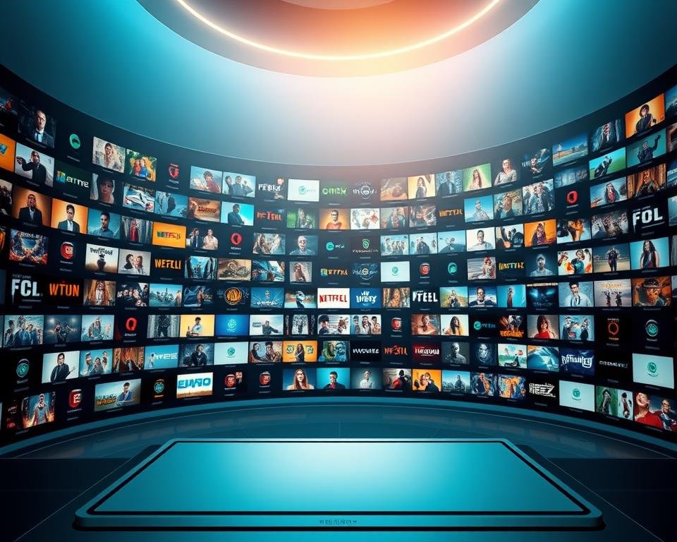 A vast content library unfolds, showcasing an array of high-definition IPTV channels. The foreground features a sleek, futuristic-looking interface, with a clean layout and intuitive navigation. In the middle ground, a diverse selection of genre tiles, each offering a glimpse into the wealth of entertainment options, from blockbuster movies to live sporting events. The background is a seamless blend of deep blues and subtle gradients, evoking a sense of technical sophistication. Soft lighting from above casts a warm glow, while the overall composition conveys a sense of abundance and accessibility, inviting the viewer to explore the depths of this comprehensive IPTV content ecosystem. A vast content library unfolds, showcasing an array of high-definition IPTV channels. The foreground features a sleek, futuristic-looking interface, with a clean layout and intuitive navigation. In the middle ground, a diverse selection of genre tiles, each offering a glimpse into the wealth of entertainment options, from blockbuster movies to live sporting events. The background is a seamless blend of deep blues and subtle gradients, evoking a sense of technical sophistication. Soft lighting from above casts a warm glow, while the overall composition conveys a sense of abundance and accessibility, inviting the viewer to explore the depths of this comprehensive IPTV content ecosystem.