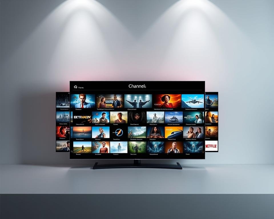 A visually striking image of an IPTV channel selection interface. Set against a sleek, minimalist background, the screen displays a grid of high-definition channel thumbnails, each showcasing vibrant, cinematic content. Subtle lighting accentuates the depth and texture of the interface, creating a sense of elegance and professionalism. The layout is intuitive and user-friendly, with clean typography and seamless navigation controls, inviting the viewer to explore the expansive content library. Overall, the image conveys a premium, cutting-edge IPTV experience that aligns with the "Xtreme HD IPTV USA" brand. A visually striking image of an IPTV channel selection interface. Set against a sleek, minimalist background, the screen displays a grid of high-definition channel thumbnails, each showcasing vibrant, cinematic content. Subtle lighting accentuates the depth and texture of the interface, creating a sense of elegance and professionalism. The layout is intuitive and user-friendly, with clean typography and seamless navigation controls, inviting the viewer to explore the expansive content library. Overall, the image conveys a premium, cutting-edge IPTV experience that aligns with the "Xtreme HD IPTV USA" brand.